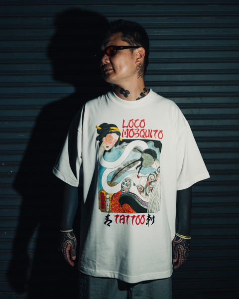 UNISEX] LOCO MOSQUITO WHITE TEBORI T-SHIRT – Loco Mosquito Co., Ltd