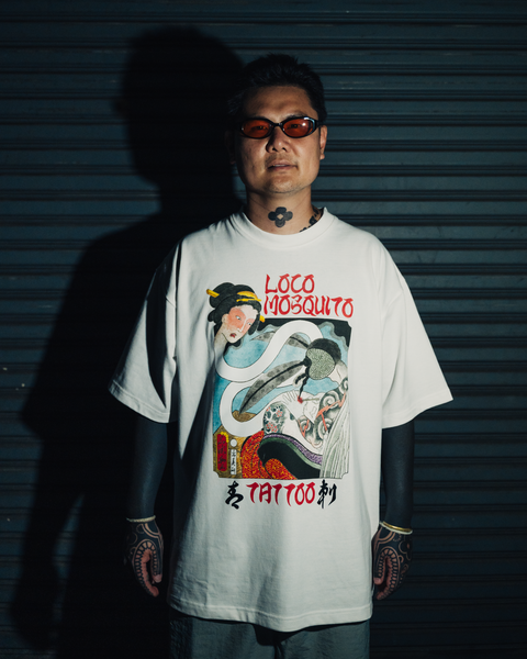 UNISEX] LOCO MOSQUITO WHITE TEBORI T-SHIRT – Loco Mosquito Co., Ltd