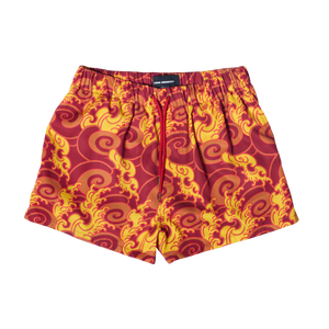 GUY LE TATOOER FIRE IS WATER SHORTS FRONT VIEW