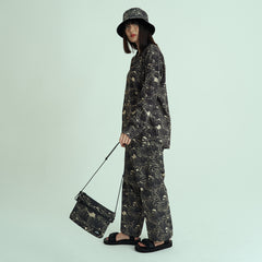 [UNISEX] GAKKIN X LOCO MOSQUITO JAPANESE LOTUS BELTED TROUSERS: Alternate View #9