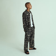 [UNISEX] GAKKIN X LOCO MOSQUITO JAPANESE LOTUS BELTED TROUSERS: Alternate View #5