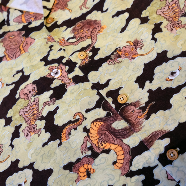 UNISEX] BANGXGANJI X LOCO MOSQUITO YOKAI CAMO SHIRT (BROWN / GREEN