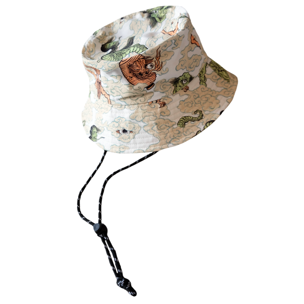 [UNISEX] BANGXGANJI X LOCO MOSQUITO YOKAI CAMO BUCKET HAT (WHITE / GREEN)