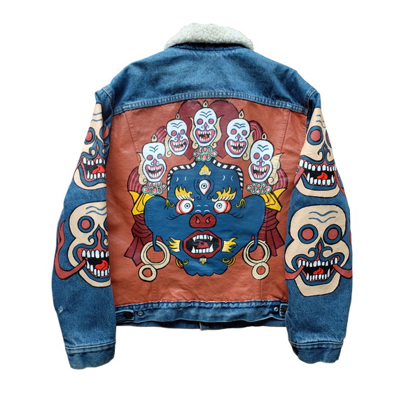 HANDPAINTED MAHAKALA LEVI'S DENIM JACKET – Loco Mosquito Co., Ltd
