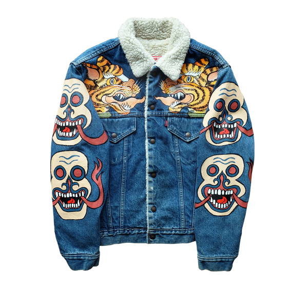 HANDPAINTED MAHAKALA LEVI'S DENIM JACKET – Loco Mosquito Co., Ltd