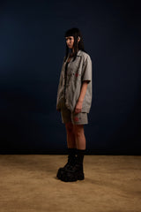 [UNISEX] LOCO MOSQUITO TATTOO NYLON SAK YANT SHIRT (LIGHT GREY): Alternate View #9