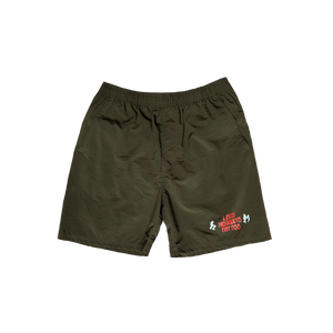 [UNISEX] LOCO MOSQUITO TATTOO NYLON SHORTS (GREEN)