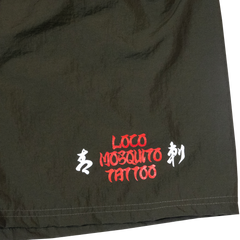 [UNISEX] LOCO MOSQUITO TATTOO NYLON SHORTS (GREEN): Alternate View #3