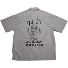 [UNISEX] LOCO MOSQUITO TATTOO NYLON SAK YANT SHIRT (LIGHT GREY): Alternate View #1