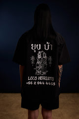 [UNISEX] LOCO MOSQUITO TATTOO NYLON SAK YANT SHIRT (BLACK): Alternate View #15