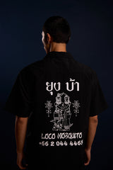 [UNISEX] LOCO MOSQUITO TATTOO NYLON SAK YANT SHIRT (BLACK): Alternate View #7