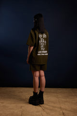 [UNISEX] LOCO MOSQUITO TATTOO NYLON SAK YANT SHIRT (GREEN): Alternate View #17