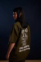 [UNISEX] LOCO MOSQUITO TATTOO NYLON SAK YANT SHIRT (GREEN): Alternate View #14