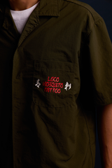 [UNISEX] LOCO MOSQUITO TATTOO NYLON SAK YANT SHIRT (GREEN): Alternate View #12