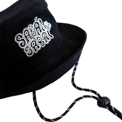 SABAI SABAI EMBROIDERED BUCKET HAT (BLACK / WHITE): Alternate View #3