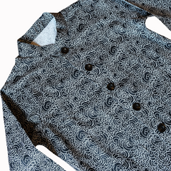 "GUY LE TATOOER X LOCO MOSQUITO" ALLOVER BLACK WAVES WOMENS SHIRT JACKET: Alternate View #3