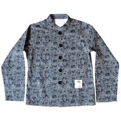 "GUY LE TATOOER X LOCO MOSQUITO" ALLOVER BLACK WAVES WOMENS SHIRT JACKET: Alternate View #1