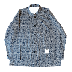 "GUY LE TATOOER X LOCO MOSQUITO" ALLOVER BLACK WAVES MENS SHIRT JACKET: Alternate View #1