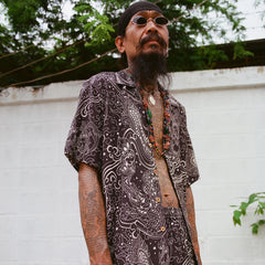 [UNISEX] PEPEVICIO X LOCO MOSQUITO "GOOD LUCK" SHORT SLEEVE SHIRT (BLACK / OFF-WHITE): Alternate View #7