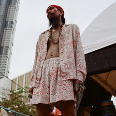 [UNISEX] PEPEVICIO X LOCO MOSQUITO "GOOD LUCK" SHORTS (OFF-WHITE / RED): Alternate View #4