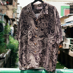 [UNISEX] PEPEVICIO X LOCO MOSQUITO "GOOD LUCK" SHORT SLEEVE SHIRT (BLACK / OFF-WHITE): Alternate View #13
