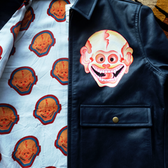 HANDPAINTED SKULL WORKERS JACKET: Alternate View #3