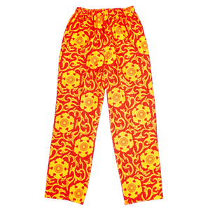 [UNISEX] SCROW ART X LOCO MOSQUITO JINJYA TRIBAL RED / YELLOW TROUSERS FRONT